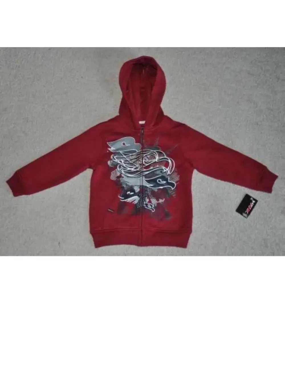 Tony Hawk Hoodie Jacket Boys 4 Red Logo Long Sleeve Zip Up 2 Pocket Hooded